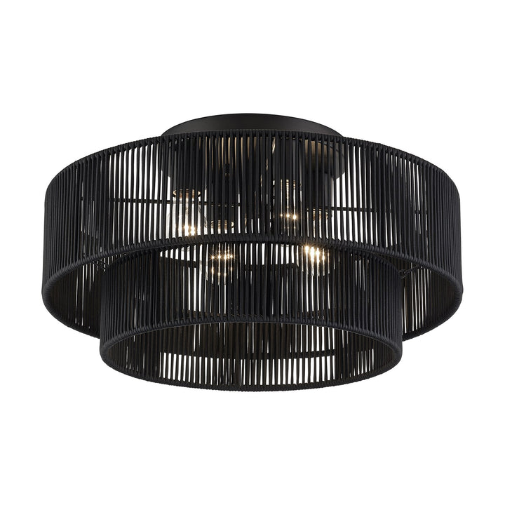 4 Light Black Extra Large Semi-Flush