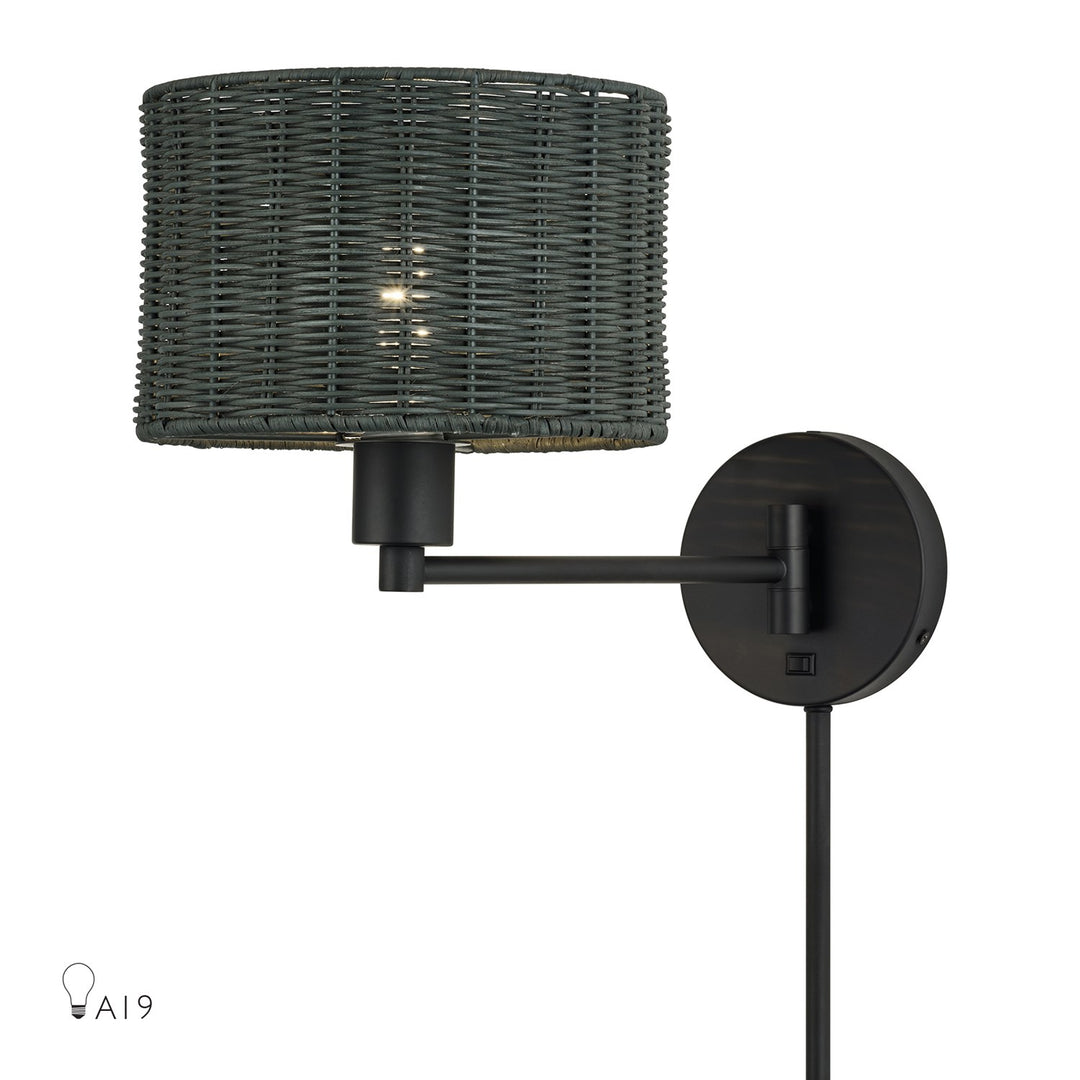 1 Light Black Swing Arm Wall Lamp by Livex Lighting