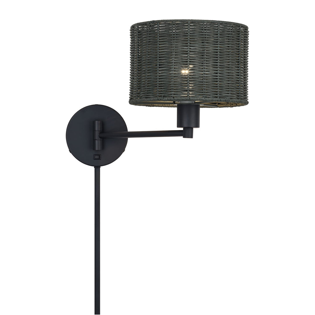 1 Light Black Swing Arm Wall Lamp