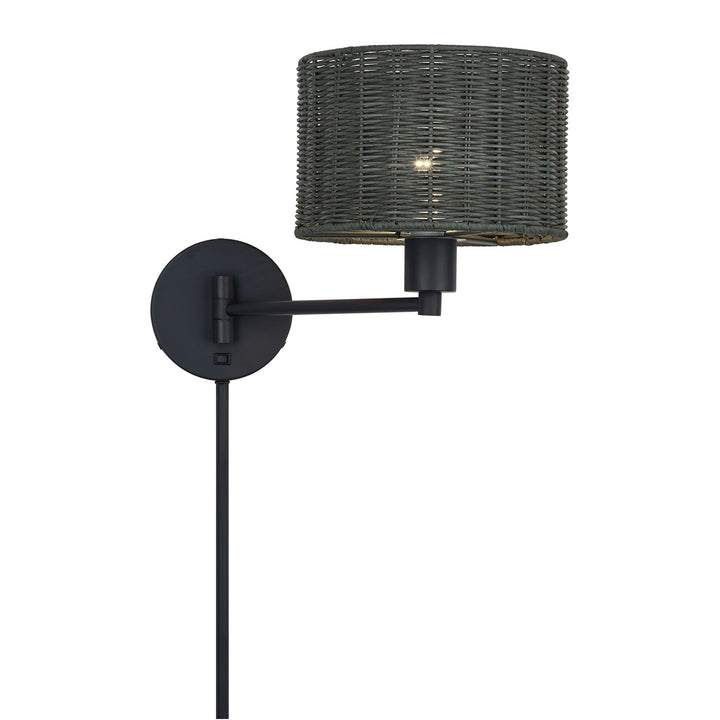 1 Light Black Swing Arm Wall Lamp