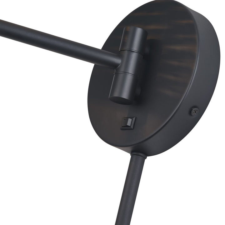1 Light Black Swing Arm Wall Lamp
