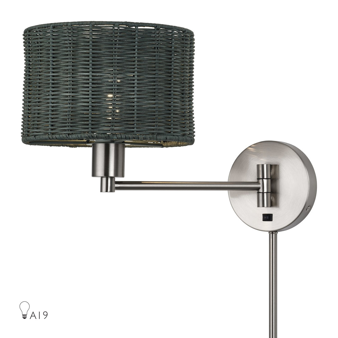 1 Light Brushed Nickel Swing Arm Wall Lamp by Livex Lighting