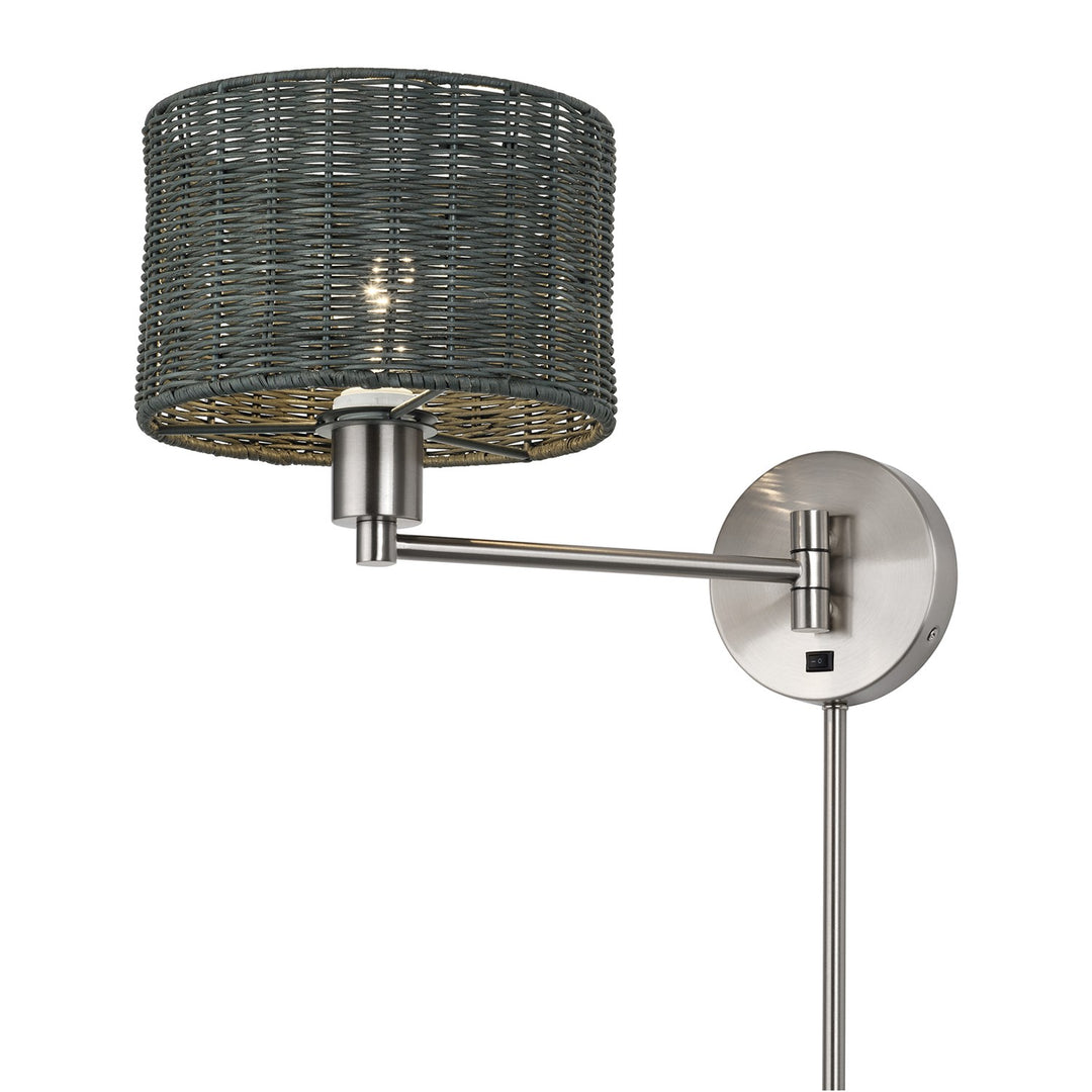 1 Light Brushed Nickel Swing Arm Wall Lamp
