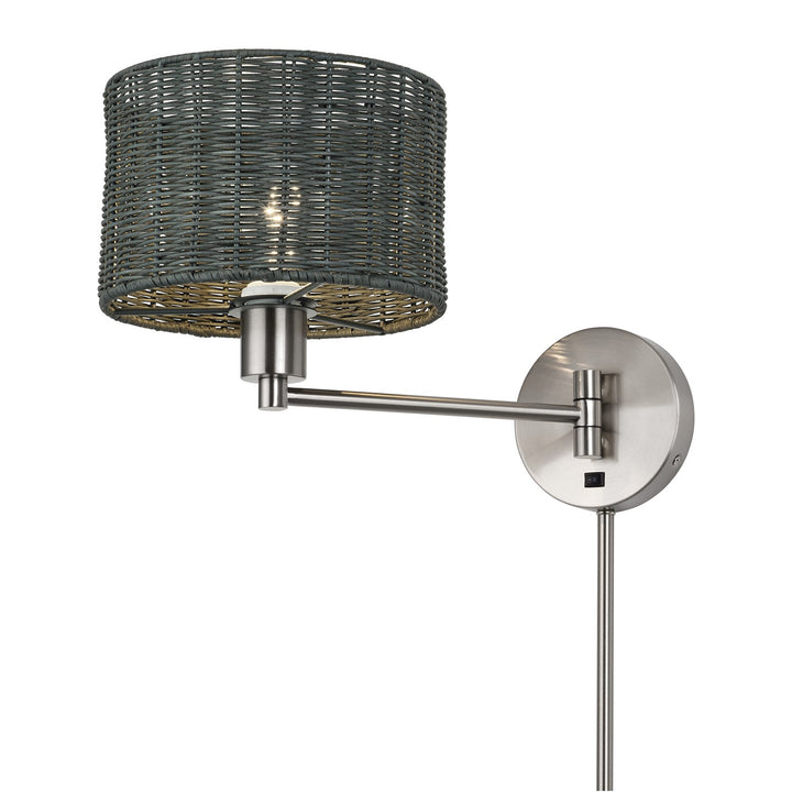 1 Light Brushed Nickel Swing Arm Wall Lamp