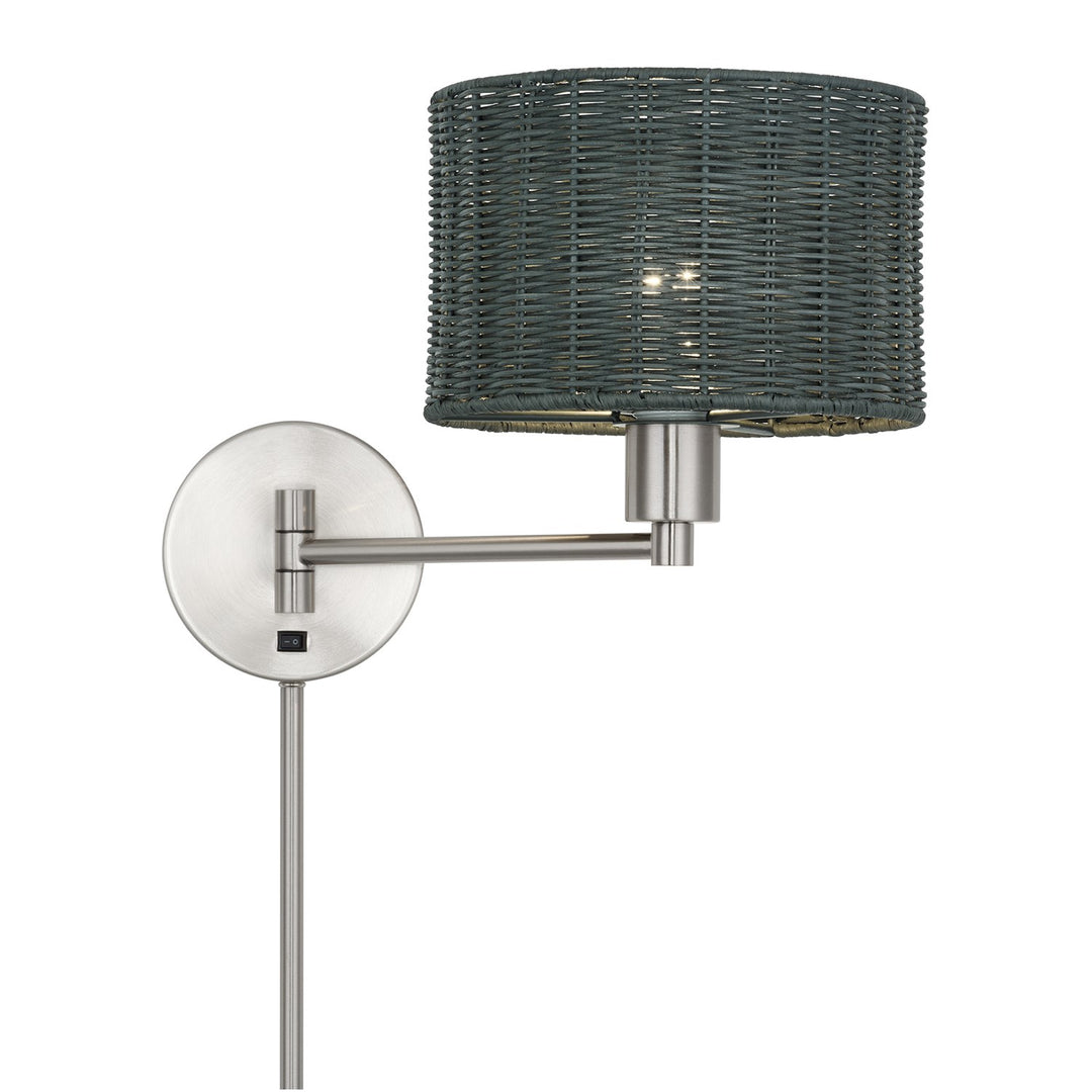 1 Light Brushed Nickel Swing Arm Wall Lamp