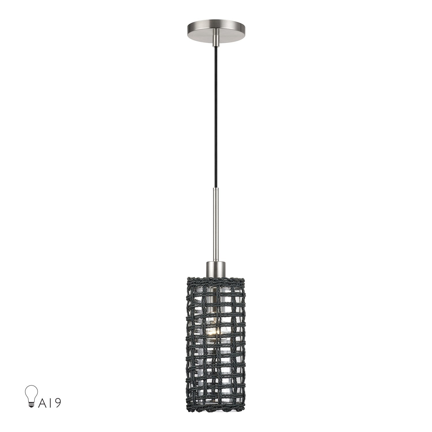1 Light Brushed Nickel Mini Pendant by Livex Lighting