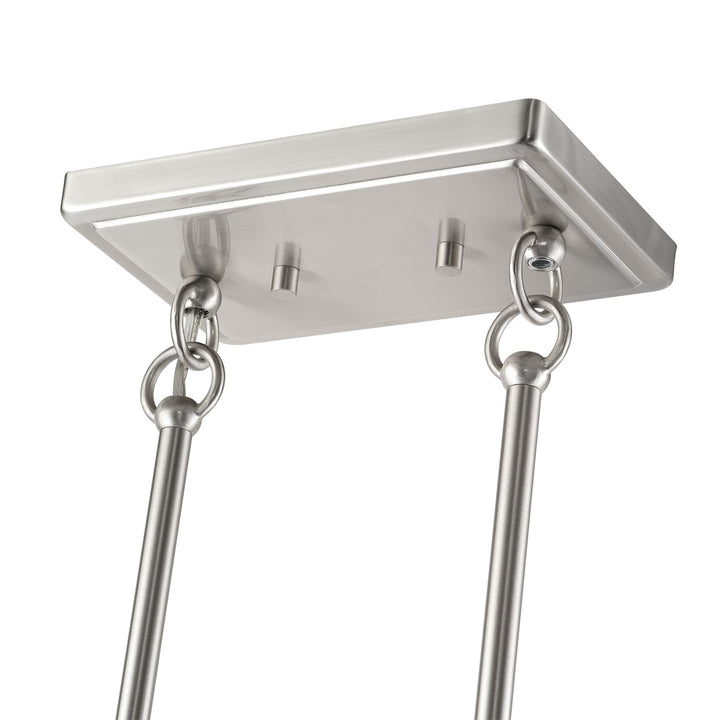4 Light Brushed Nickel Large Linear Chandelier