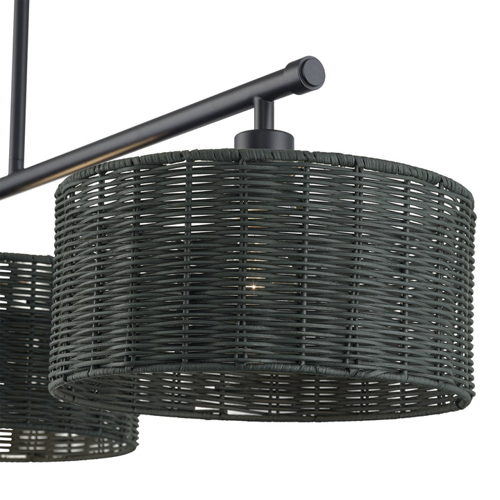 3 Light Black Extra Large Linear Chandelier