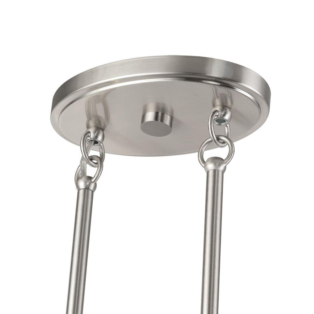 3 Light Brushed Nickel Extra Large Linear Chandelier