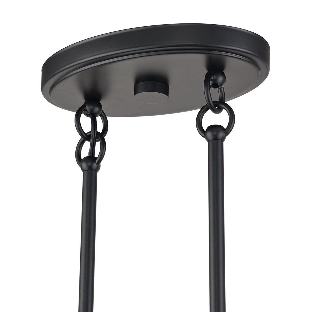 3 Light Black Medium Linear Chandelier