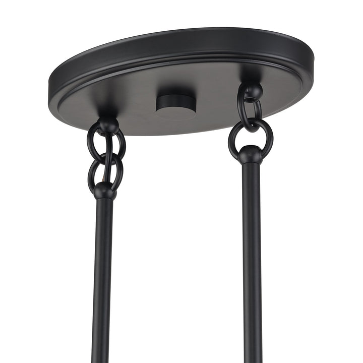 3 Light Black Medium Linear Chandelier