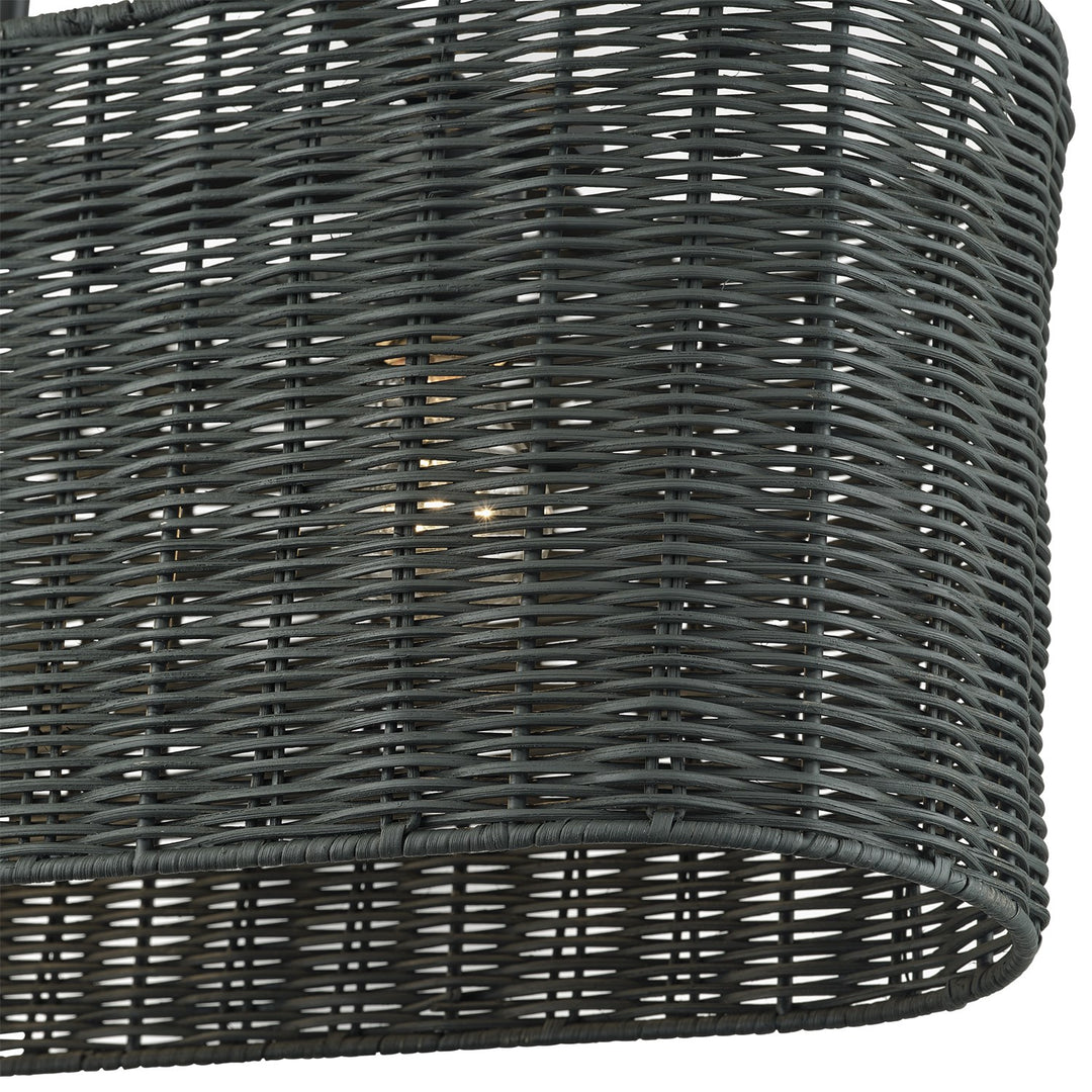 4 Light Black Large Linear Chandelier