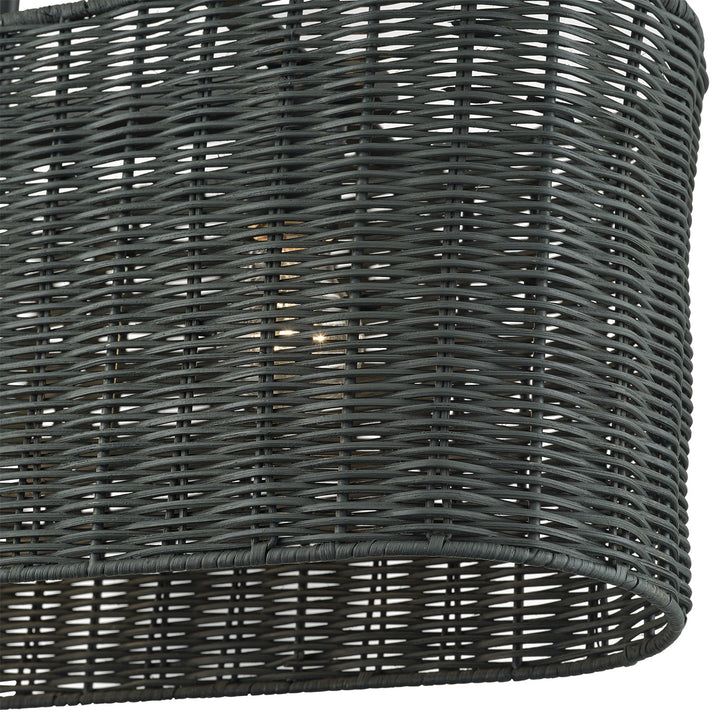 4 Light Black Large Linear Chandelier