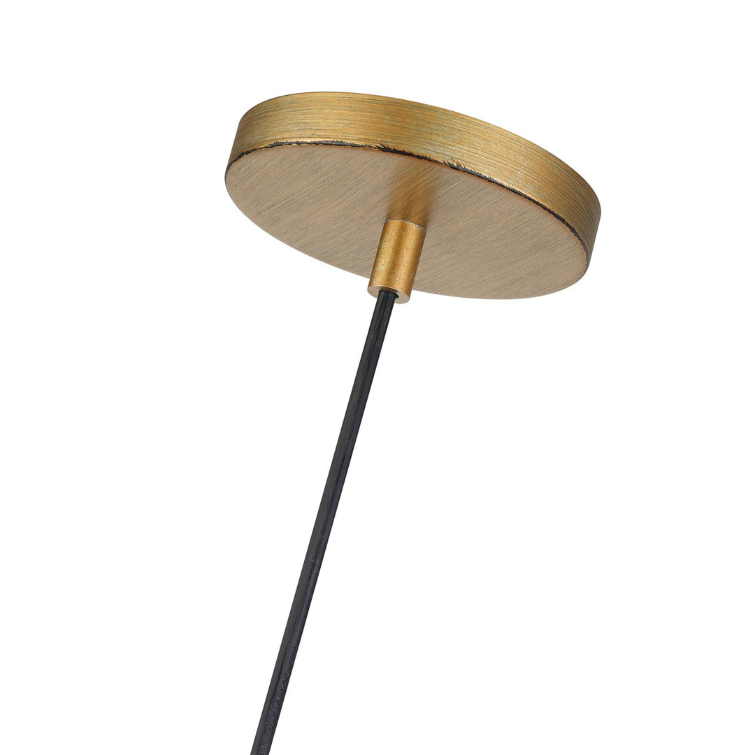 2 Light Antique Gold Leaf Pendant