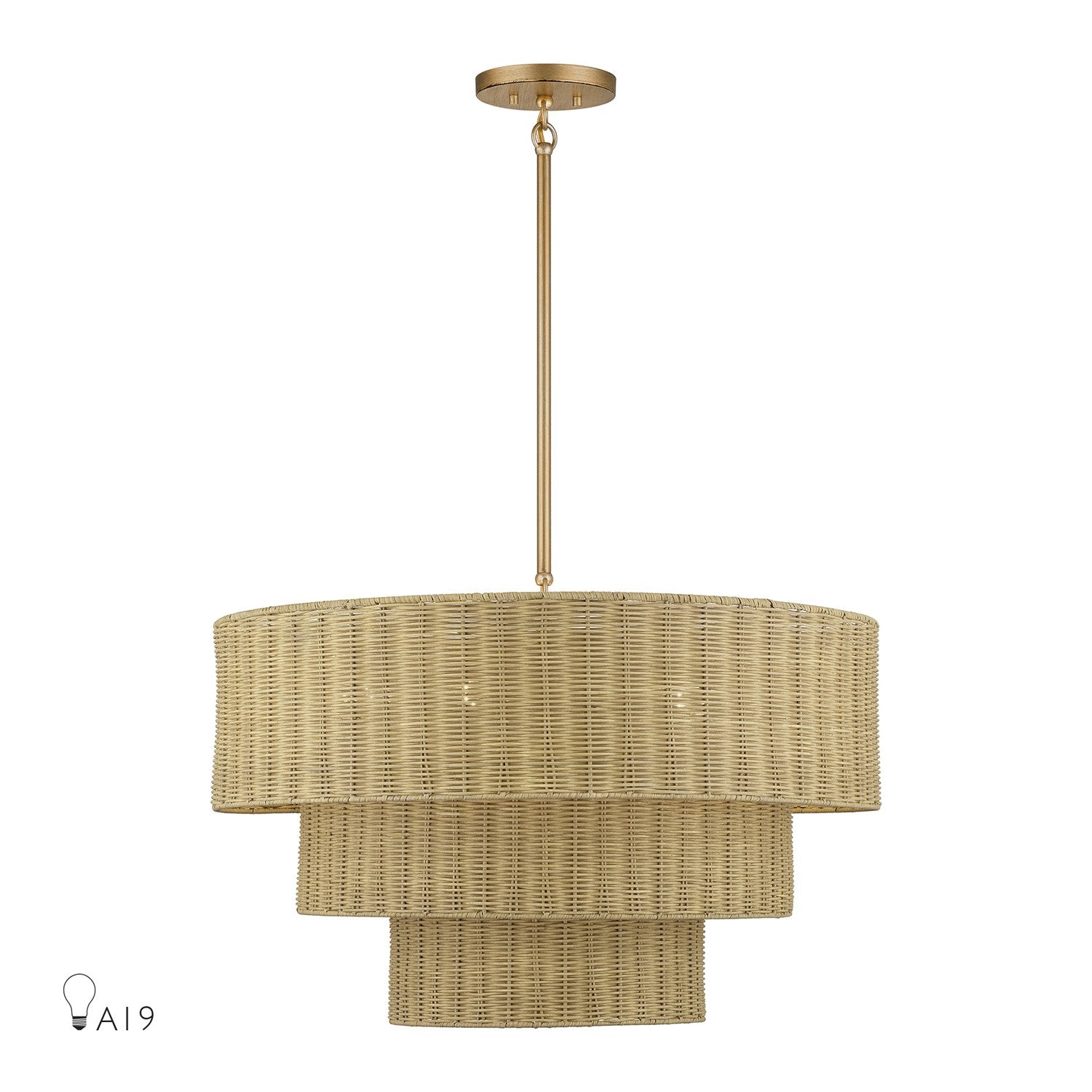 6 Light Antique Gold Leaf Large Pendant Chandelier by Livex Lighting