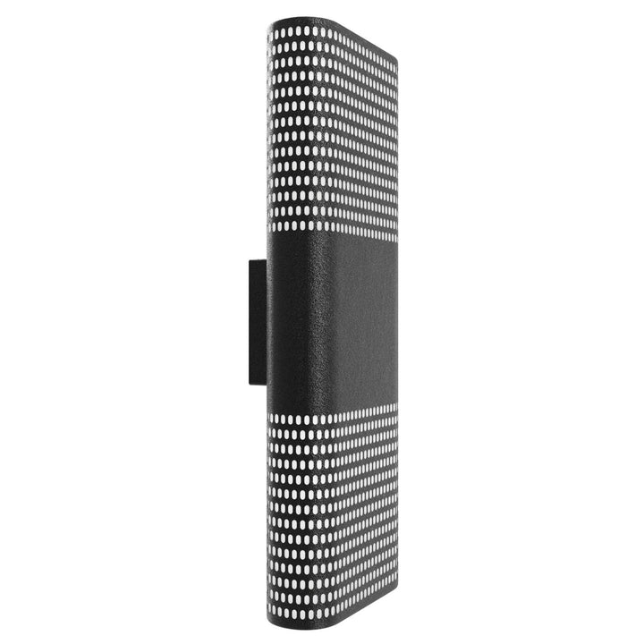 Outdoor 18" Sconce With Perforated Black Frame