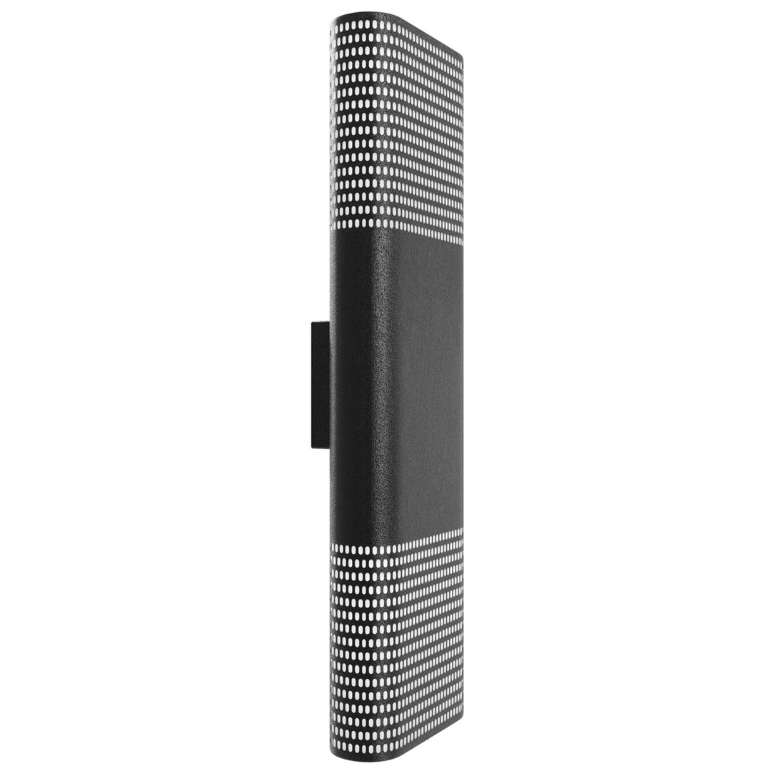 Outdoor 24" Sconce With Perforated Black Frame