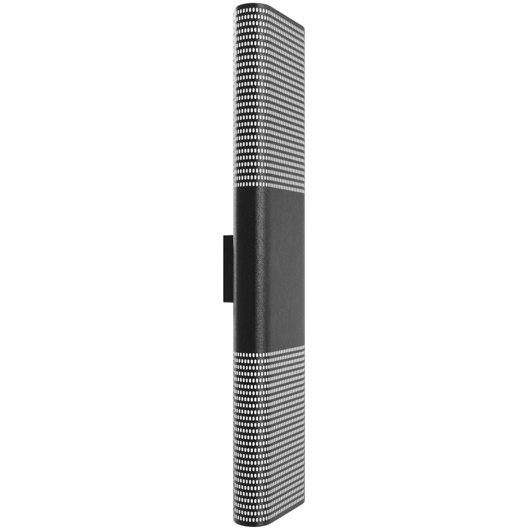 Outdoor 36" Sconce With Perforated Black Frame