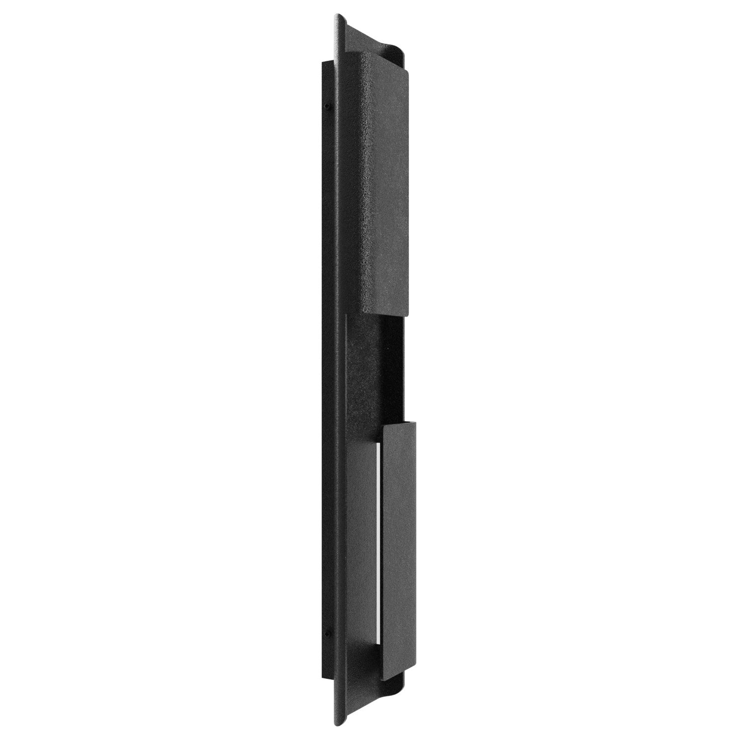 Outdoor 36" Sconce With Perforated Grid Black Frame