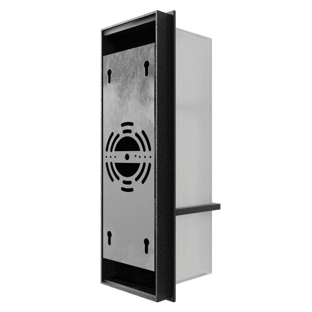 Outdoor 18" Sconce With A Curved Geometric Black Frame