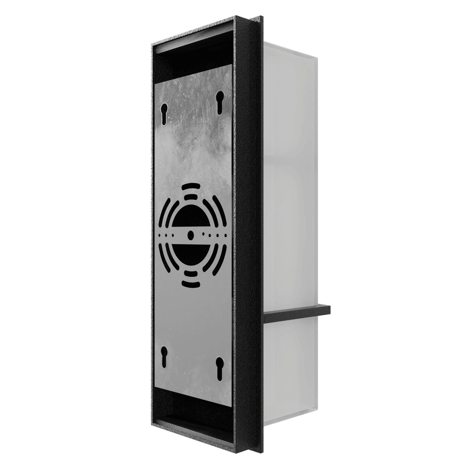 Outdoor 18" Sconce With A Curved Geometric Black Frame