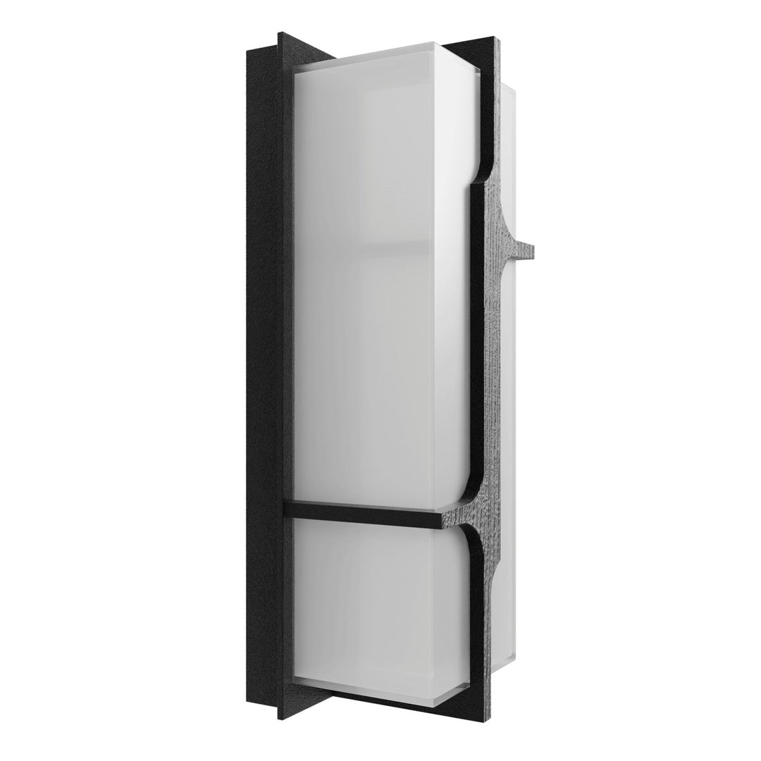Outdoor 18" Sconce With A Curved Geometric Black Frame