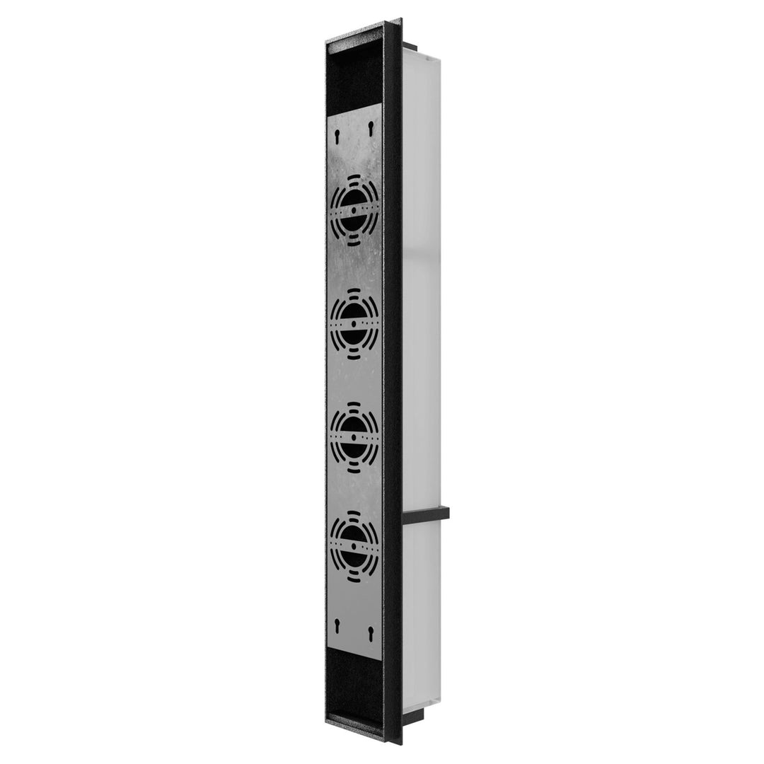 Outdoor 36" Sconce With A Curved Geometric Black Frame