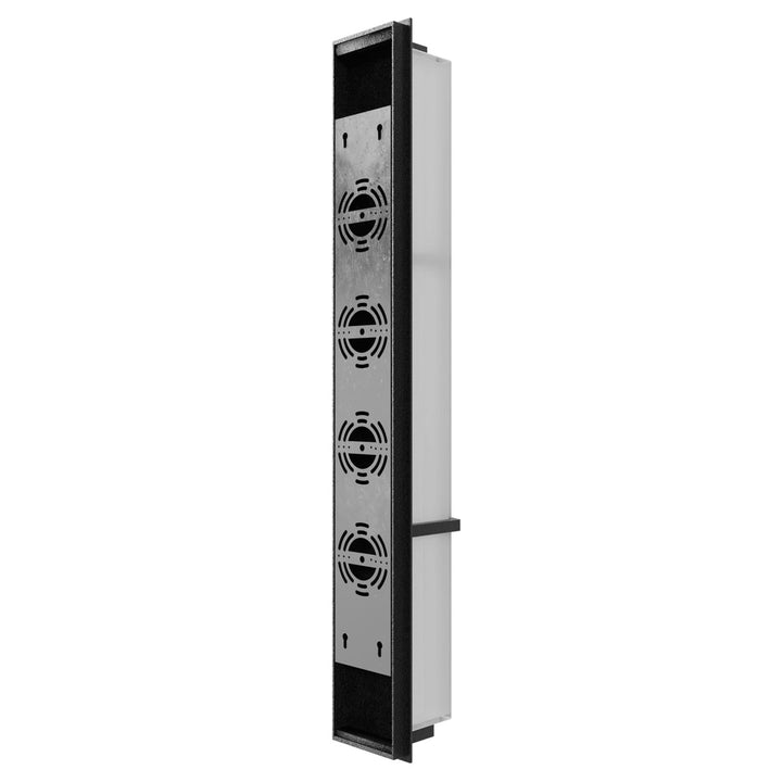 Outdoor 36" Sconce With A Curved Geometric Black Frame