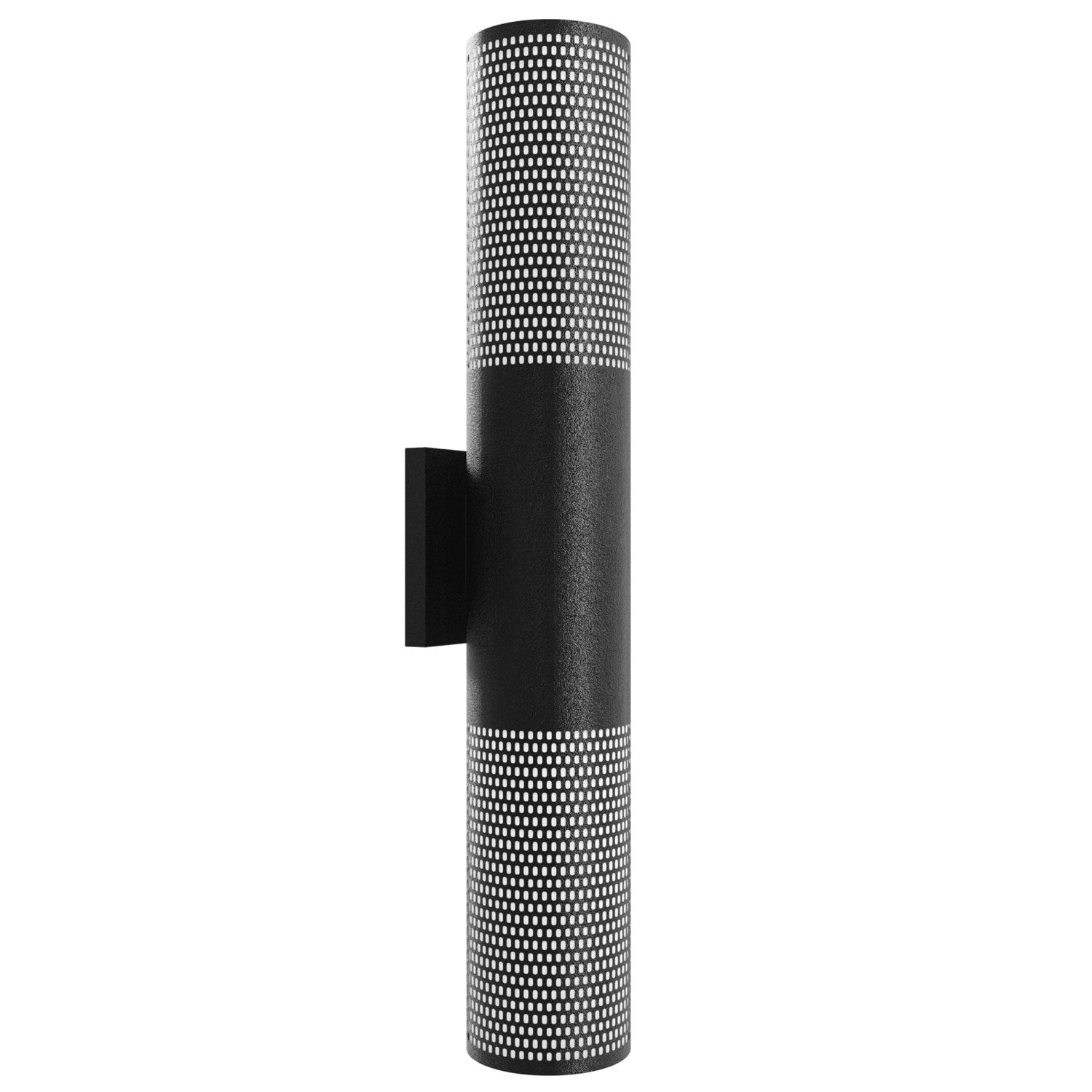 Outdoor 24" Cylindrical Sconce In Black With Perforated Frame by Avenue Lighting