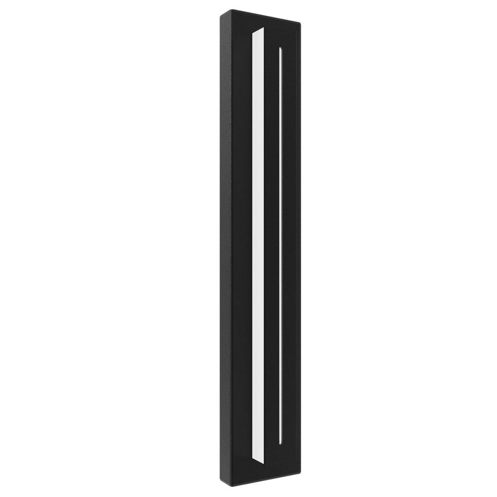 Outdoor 28" Rectangular Sconce In Black With A Raised Led Panel