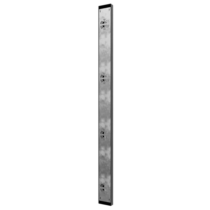 Outdoor 68" Rectangular Sconce In Black With A Raised Led Panel