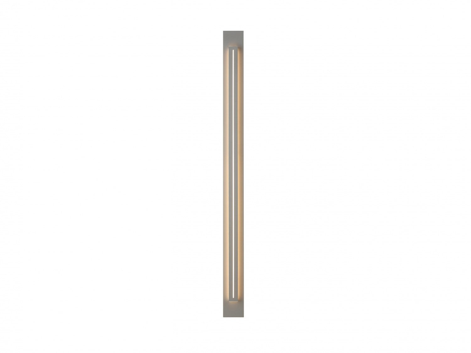 Outdoor 68" Rectangular Sconce In Silver With A Raised Led Panel