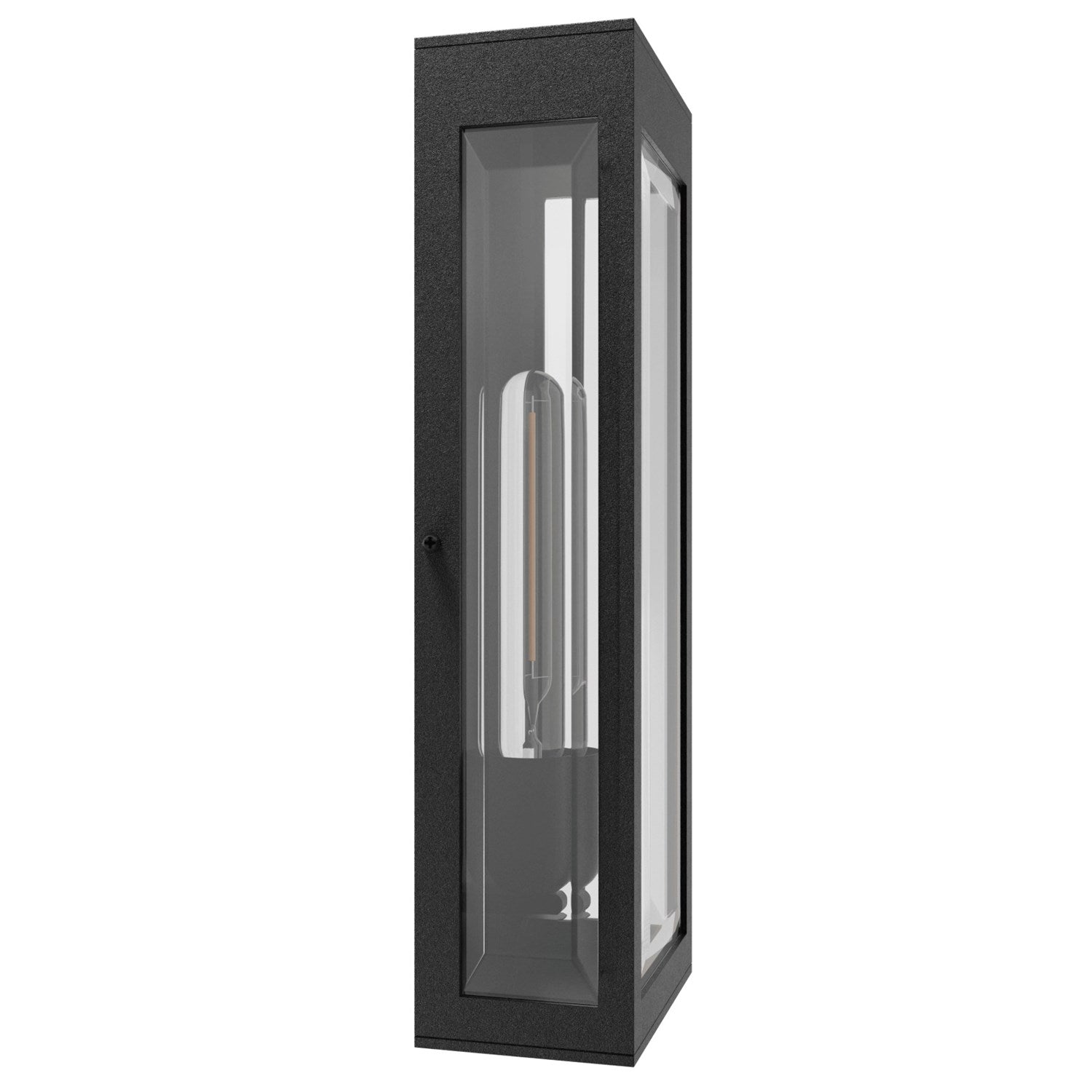 Outdoor 18" Sconce In Black With Beveled Glass