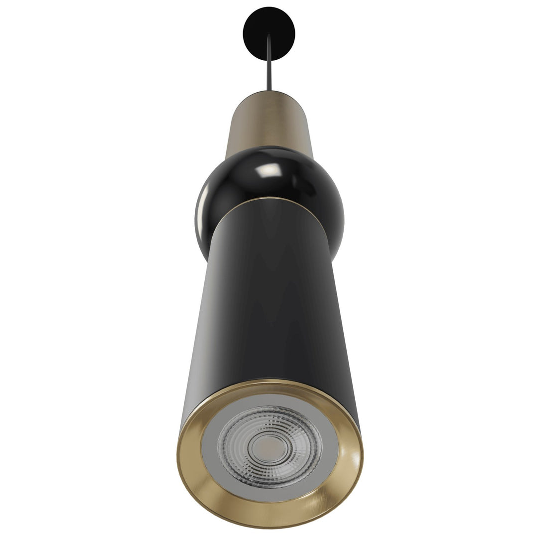 17" Pentant In Brushed Brass And Black