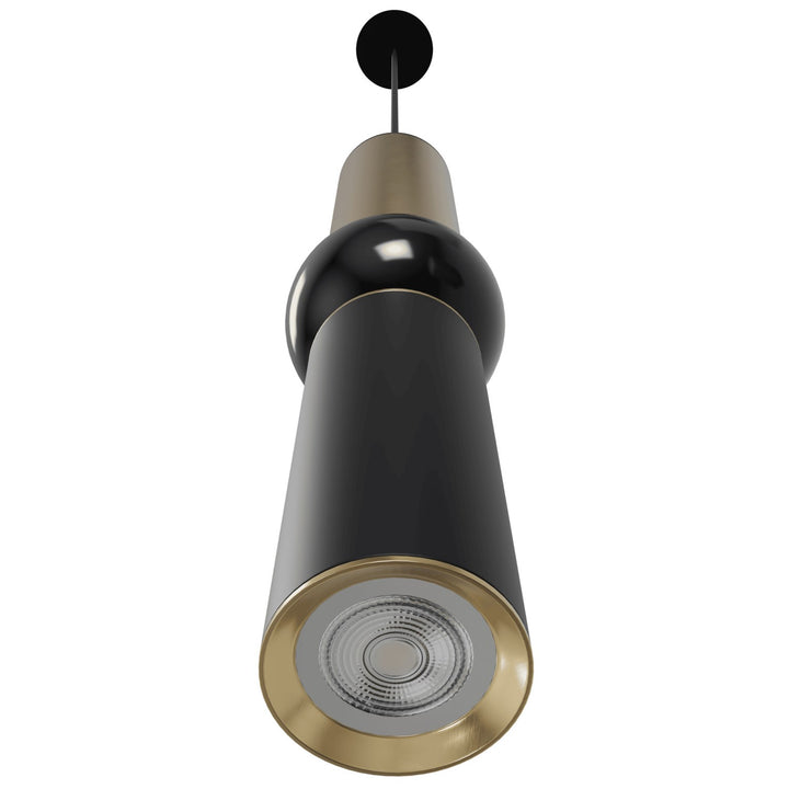 17" Pentant In Brushed Brass And Black