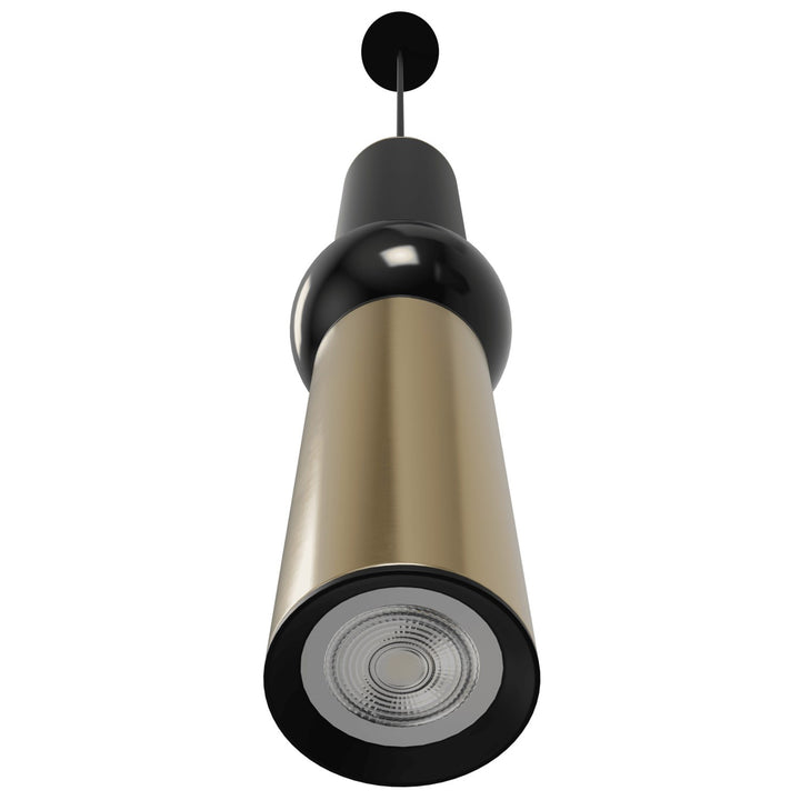 17" Pentant In Black And Brushed Brass