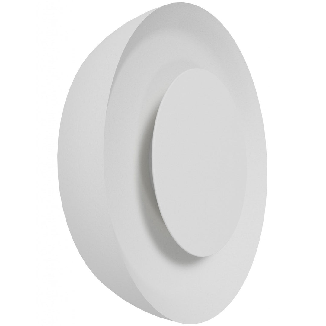 11" Round Wall Sconce In Paintable White Plaster