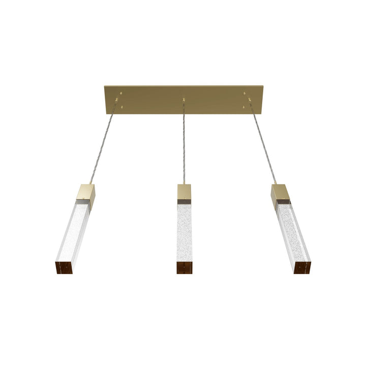 Collection 3 Light Linear Multi Pendant In Brushed Brass