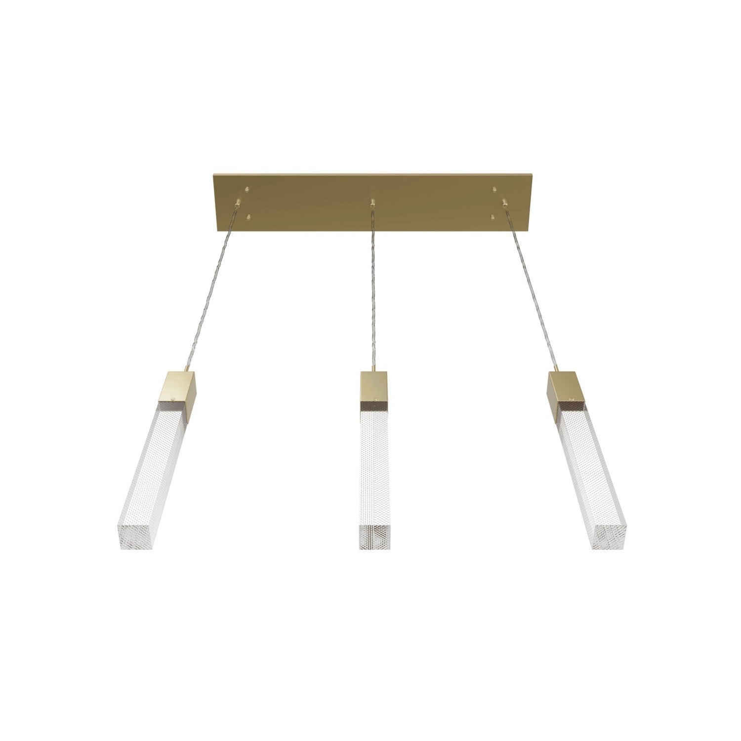 Collection 3 Light Linear Multi Pendant In Brushed Brass