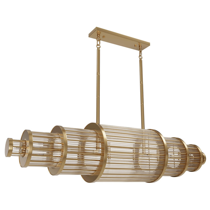 64" Linear Chandelier In Age Brass by Avenue Lighting