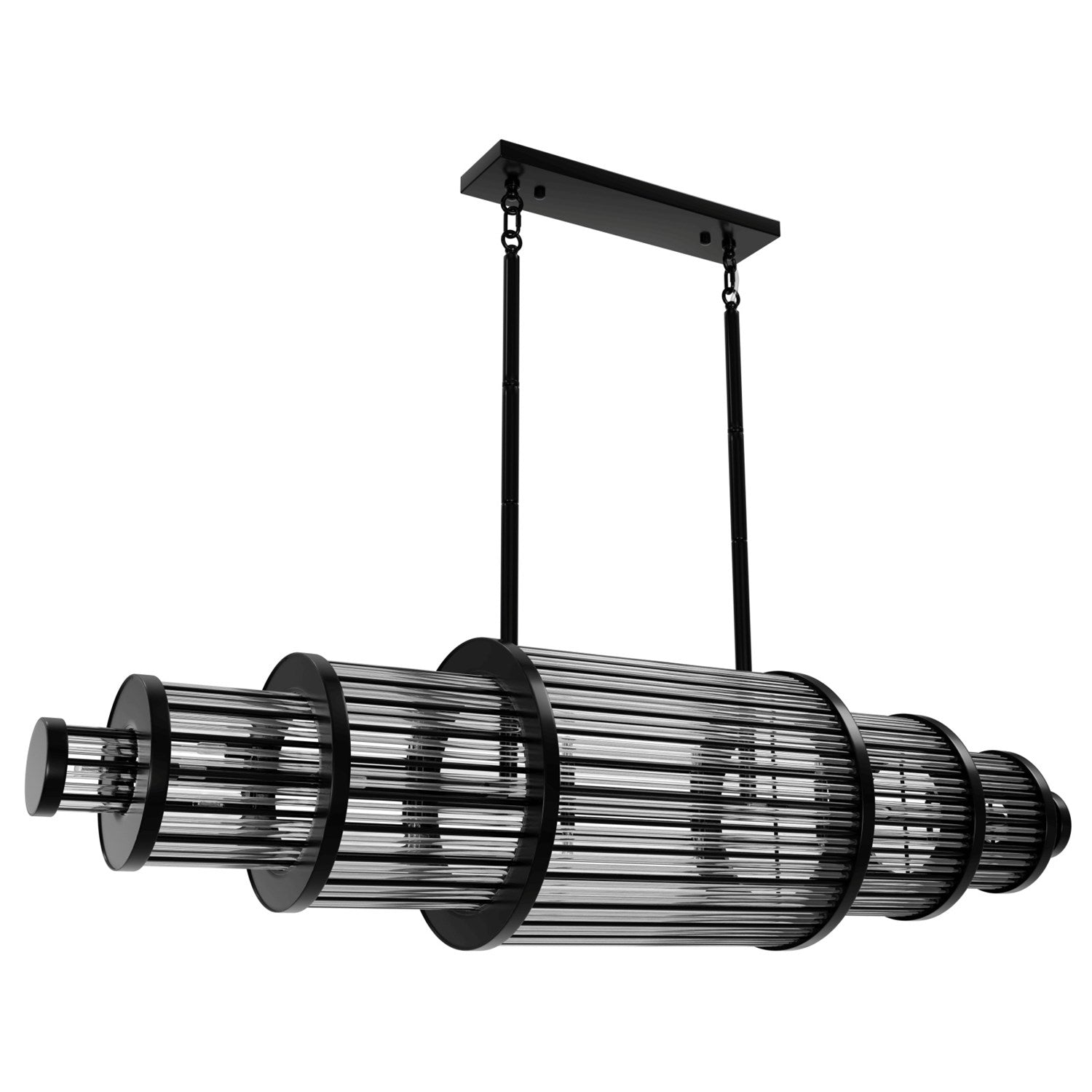 64" Linear Chandelier In Polished Gunmetal by Avenue Lighting