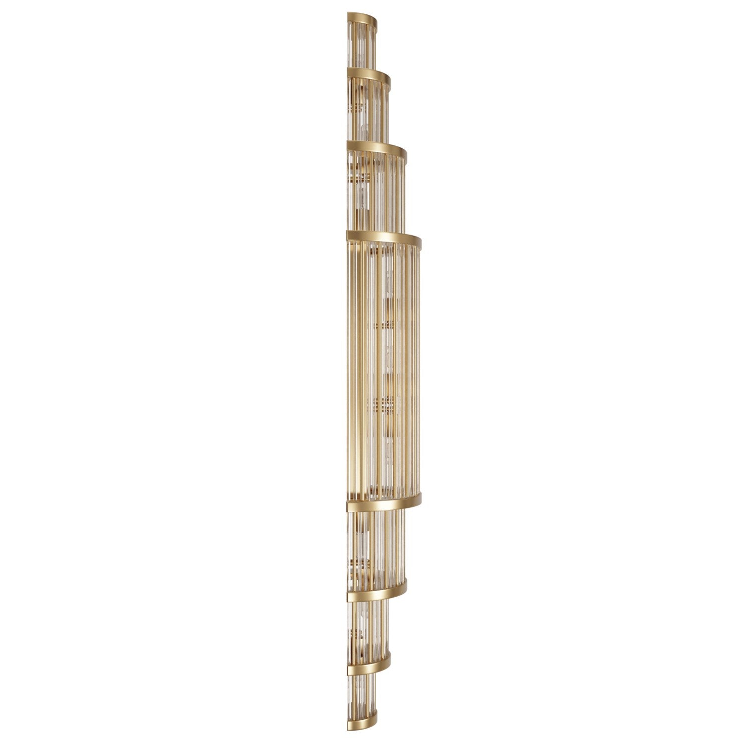 38' Wall Sconce In Aged Brass With Glass Rods by Avenue Lighting