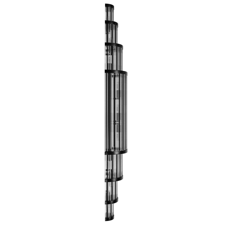 38' Wall Sconce In Polished Nickel With Glass Rods