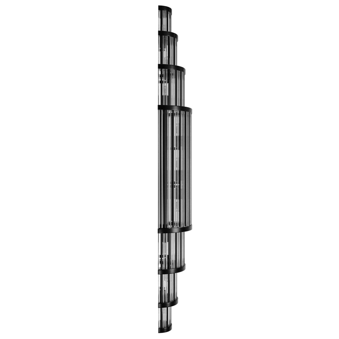 38' Wall Sconce In Polished Nickel With Glass Rods