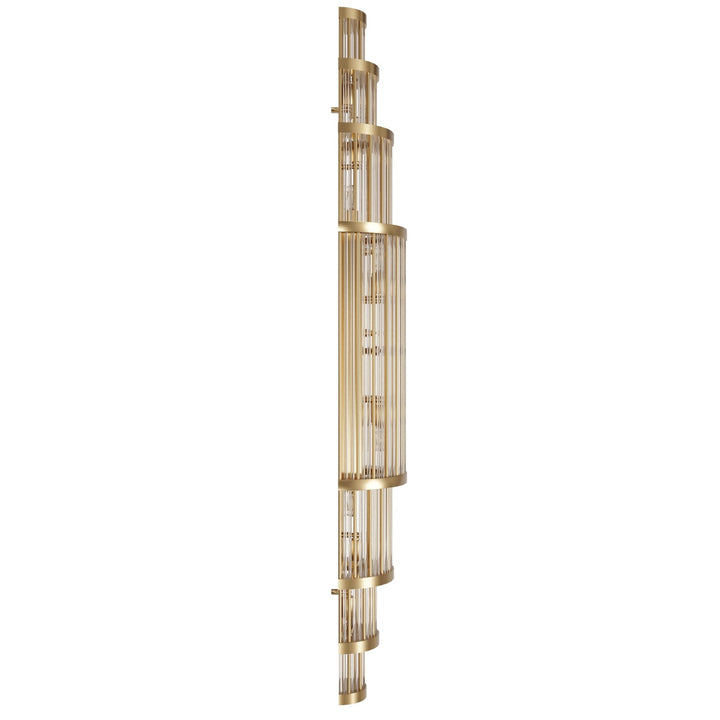 50' Wall Sconce In Aged Brass With Glass Rods