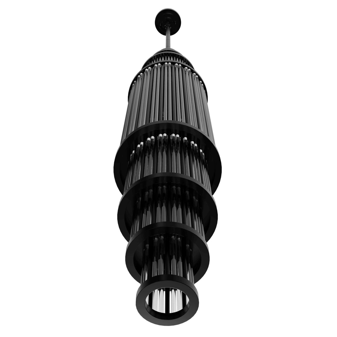 50" Pendant In Polished Gunmetal With Glass Rod Accents