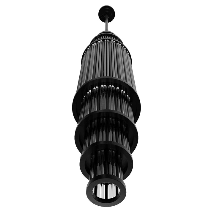 50" Pendant In Polished Gunmetal With Glass Rod Accents