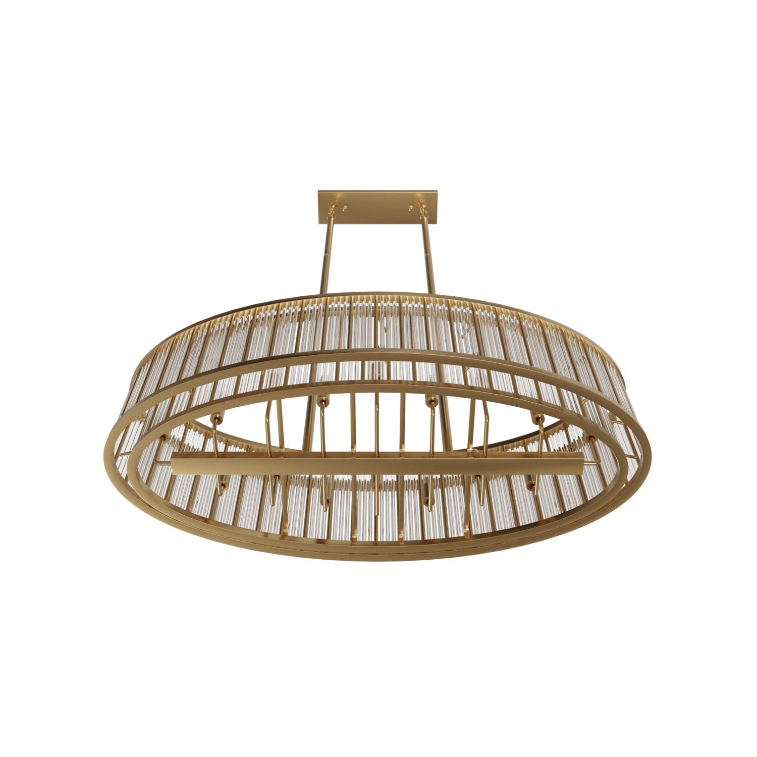 52" Oval Chandelier In Aged Brass by Avenue Lighting