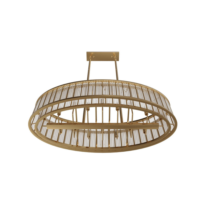 52" Oval Chandelier In Aged Brass by Avenue Lighting