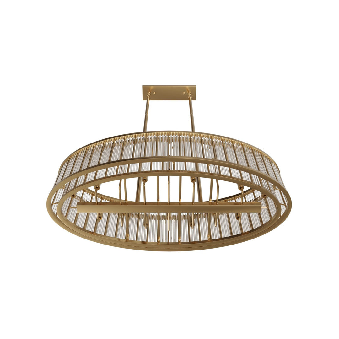 52" Oval Chandelier In Aged Brass